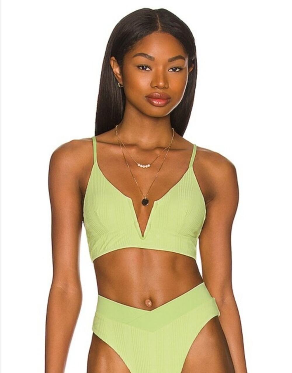 L*Space Siren Bikini Top in Mojito Green Size XS NWT